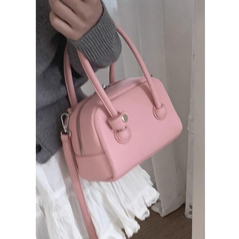 Портативная сумка для боулинга, модная розовая сумка цвета вишни, маленькая квадратная сумка через плечо для поездок на работу