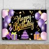 Fashion Clear Printing Decorative Washable Happy Birthday Party Backdrop Cloth Home Decor for Festival Banner
