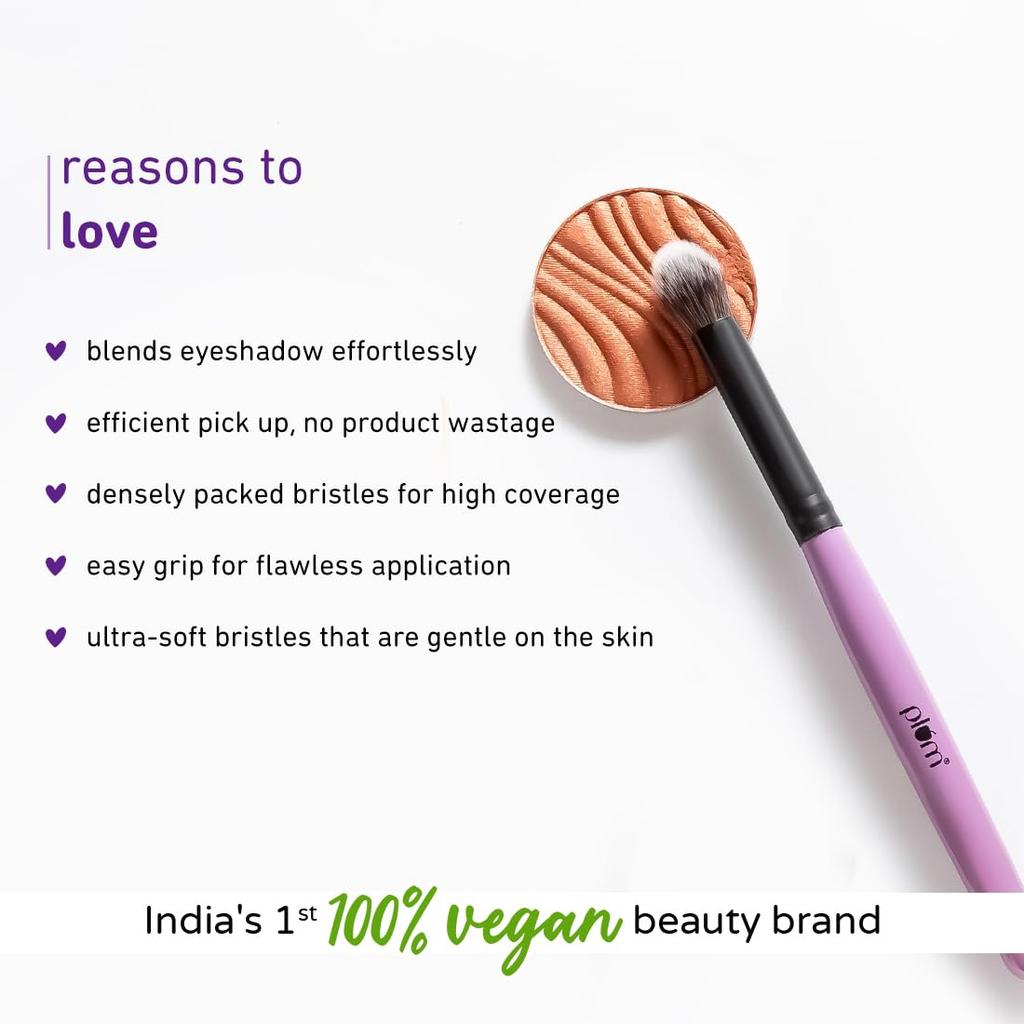 Plum Soft Blend Foundation Brush for Flawless Makeup Application | Ultra-Soft Bristles | Easy Grip 01