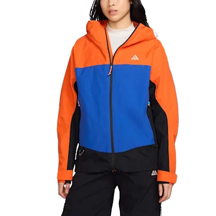 Nike ACG Storm-Fit Adv Morpho Удобная Куртка с Капюшоном на Молнии Универсальная Водонепроницаемая Ветровка Мужская Куртка Безопасный Оранжевый Игровой Королевский Белый HJ2688-819