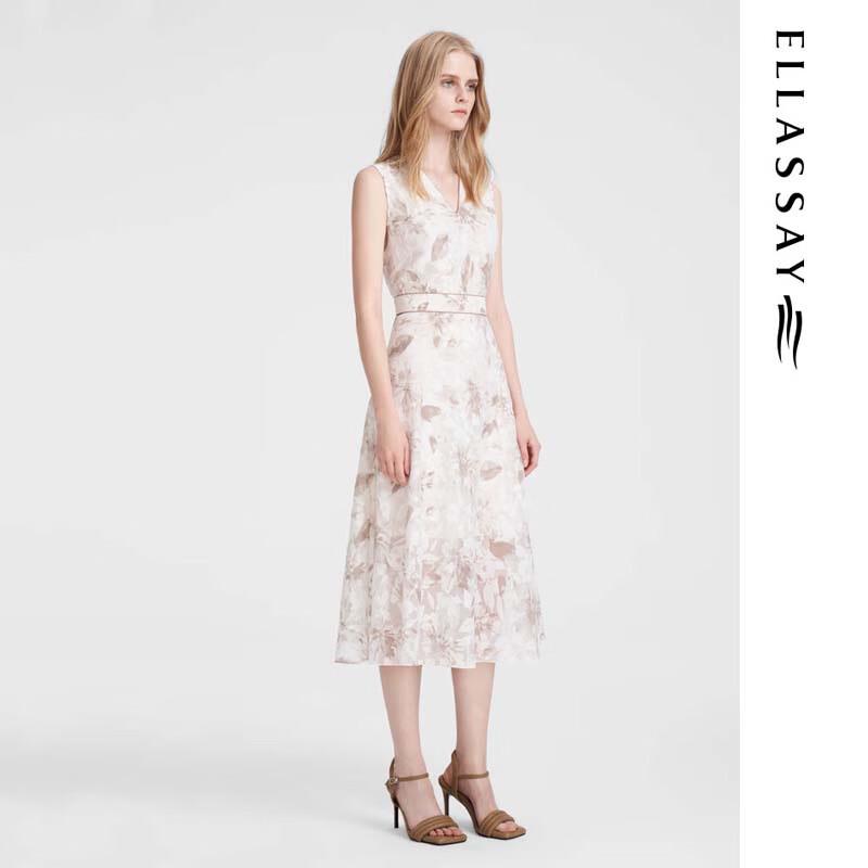 ELLASSAY Retro Print A-Line Midi Dress