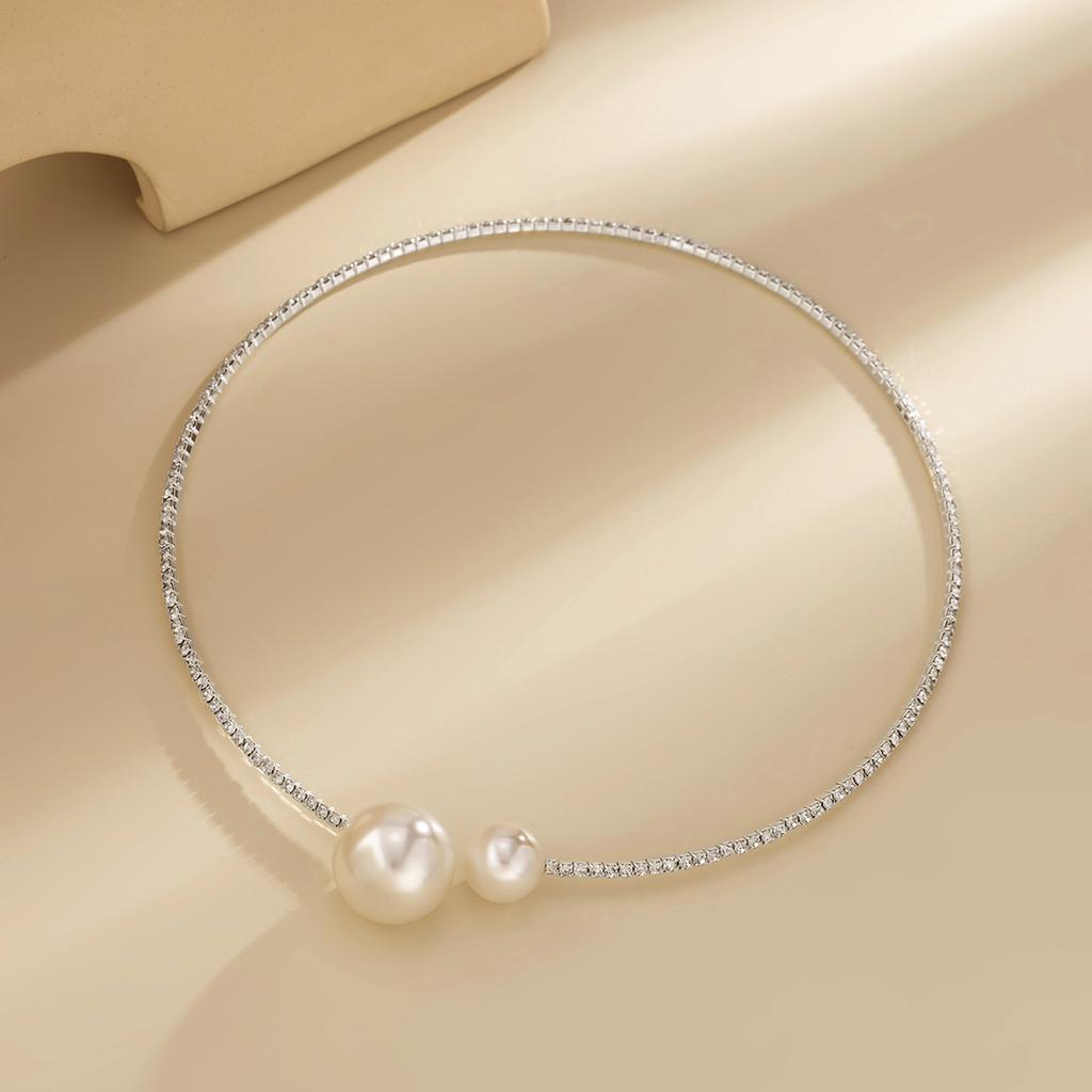 Chain Around The Neck for Women Goth Baroque Pearl Pendant Necklace for Women Vintage Irregular Open Collar Necklace Punk Aesthetic Jewelry