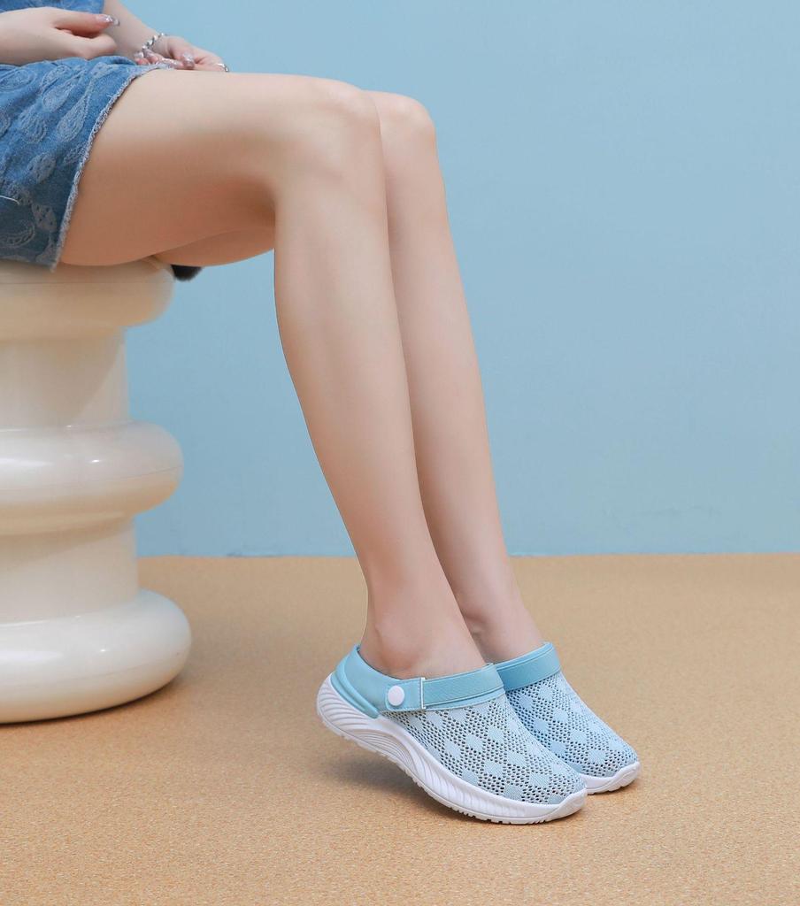 Women's Summer Breathable Soft Sole Sandals – Casual Beach & Lazy Half Slippers