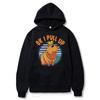 Funny Ok I Pull Up Capybara Print Hoodie Men's Fashion Casual Oversized Hooded Sweatshirts Gothic Pullovers Clothes for Teens