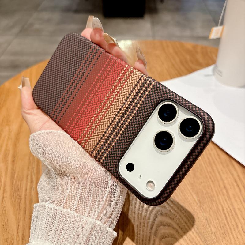 For Magsafe Magnetic Wireless Charging Luxury Solid Color Carbon Fiber Phone Case For iPhone 17 Pro Max Air Bumper Back Cover