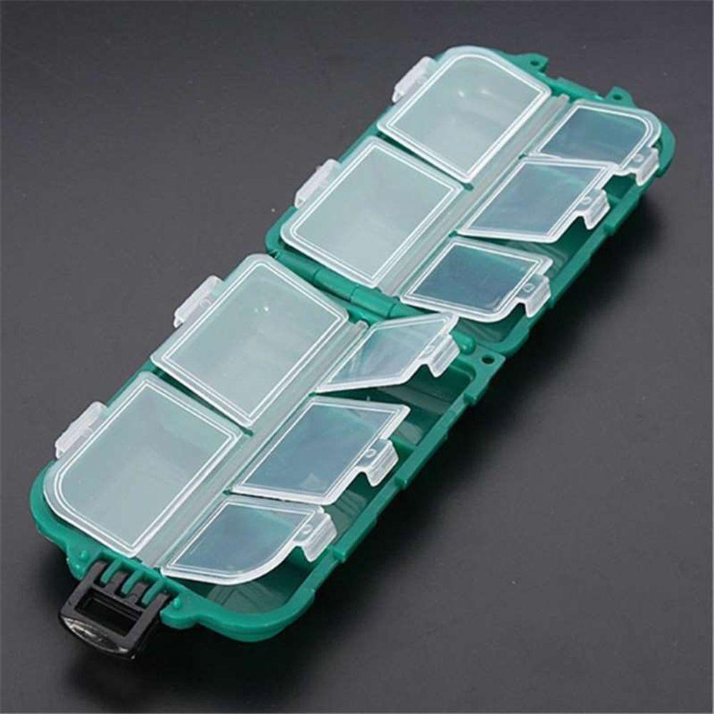 Shrimp Baits Eco-Friendly Plastic Hook Tool Box Lure Case 10 Lattices Fishing Tackle Storage