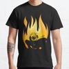 Men Fashion Casual Short Sleeves Fairy Tail On Fire Black Tees Oversized T-shirts