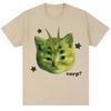 Funny Alien Cat Vorp Meme Graphic T-shirts Men Women Humor Joke Vintage T-shirt Oversized Cotton Casual Summer Kawaii T Shirts