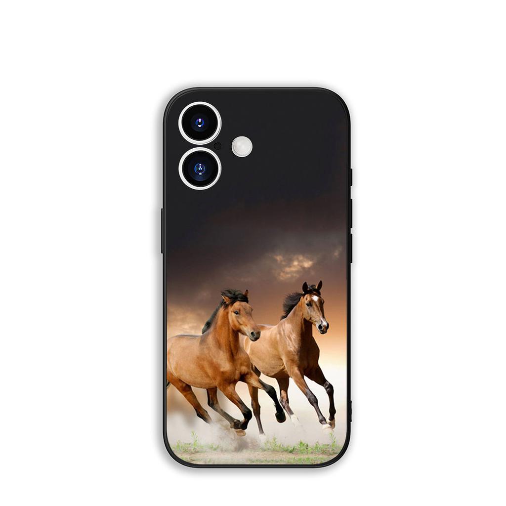 Cover Running Wild Horse Black for Motorola Moto G04 G13 G14 G22 G23 G20 G32 G34 G35 G64 G82 G84 G53 G60 G72 E14 E15 E13 Case