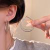 Серьги Tide Summer Silver Double Line Large Circle Thin Circle Temperament Gold Versatile Earrings