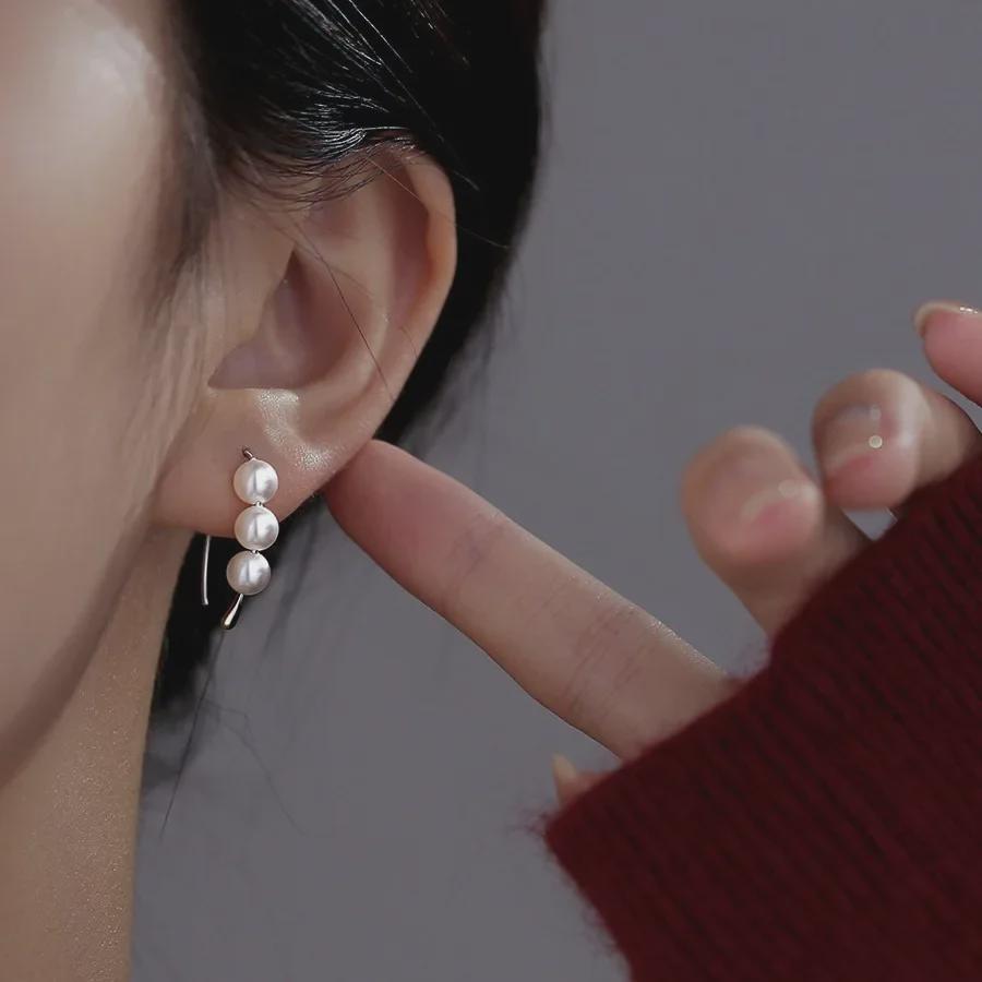 Элегантные серьги с жемчугом из серебра 925 пробы с гипоаллергенными крючками
