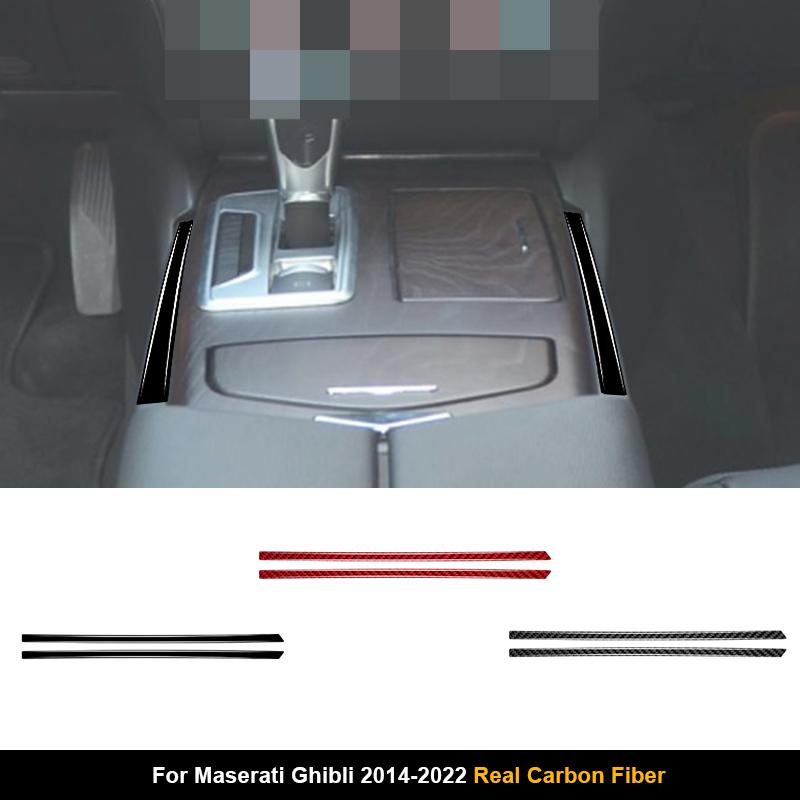 For Maserati Ghibli 2014-2022 Real Carbon Fiber Interior Kit Dashboard Console Decoration Cover Trim Stickers
