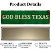 KIOZIY Texas State Metal Tin Sign Wall Decor Man Cave Bar - God Bless Texas (4" X 16")