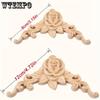 8pcs Carved Wood Appliques for Furniture, French-Style Floral Corner Woodcarvings, Unpainted Solid Wood Decorative Rosettes