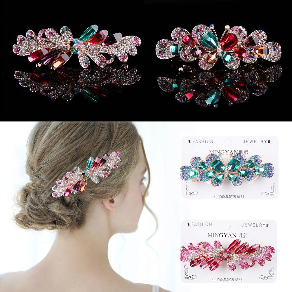 Аксессуары для головных уборов Диадема Цветочные заколки Держатель для конского хвоста Головной убор Кристаллическая заколка для волос