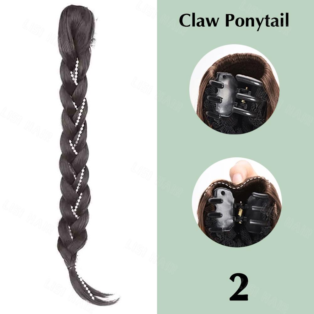 MERISIHAIR Синтетический длинный прямой гибкий плетеный хвостик натуральный черный для женщин повседневный косплей