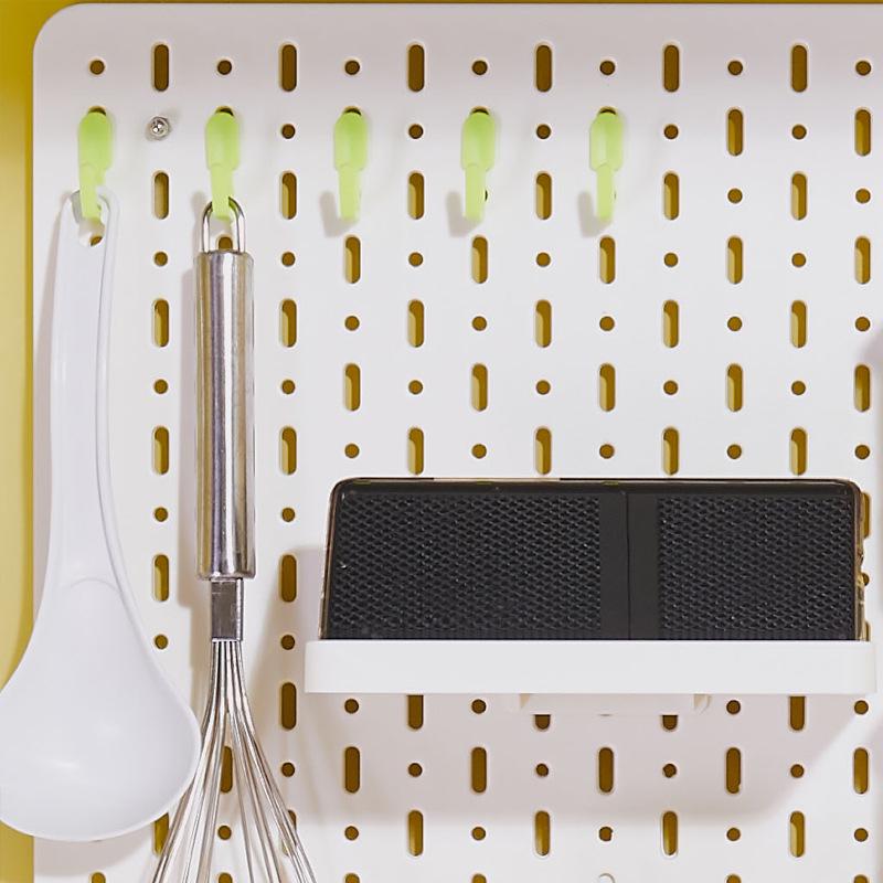 Naquduo HIPS Перфорированная панель Крючки без гвоздей для одежды, кухонной утвари и украшений