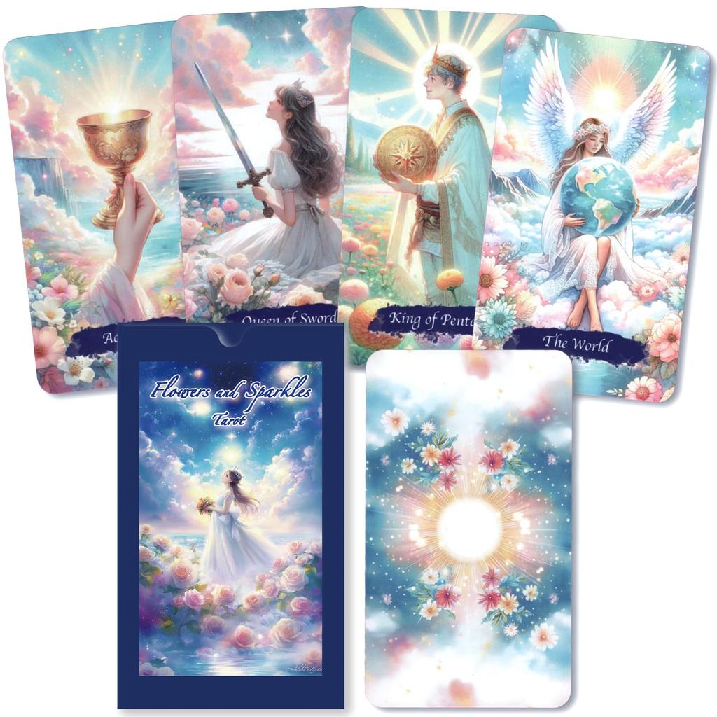 [Officially Imported, Limited Quantity] Flowers and Sparkles Tarot Card Aurora Flower Tarot [Tarot]