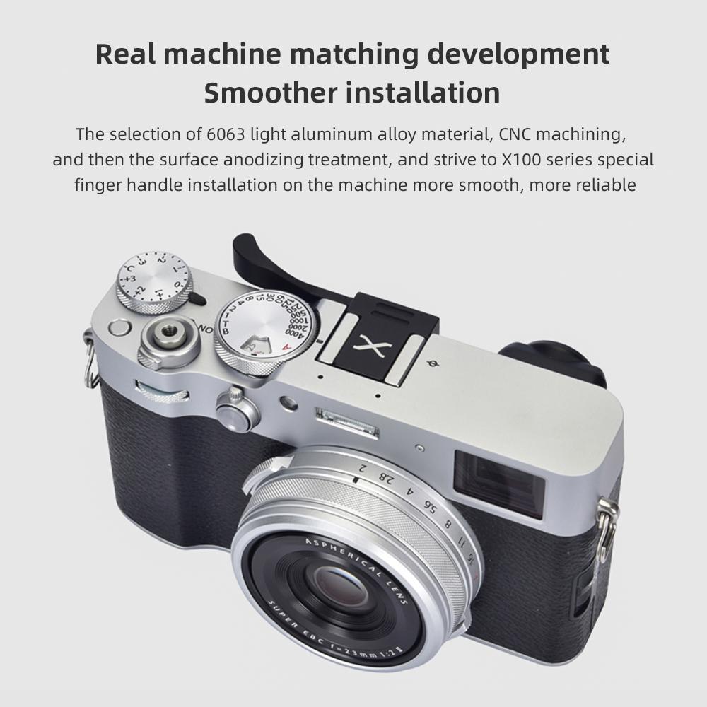 PRO TANLE Накамерный хват для большого пальца с крышкой для горячего башмака, замена для Fujifilm Fuji X100VI  X100V  X100F  X100T  X100S  X100