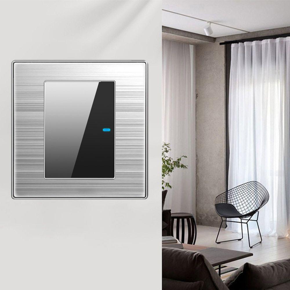 86*86mm Stainless Steel 1/2/3 Gang 1 Way Light Switch Touch Sensor Switch Wall Lamp LED