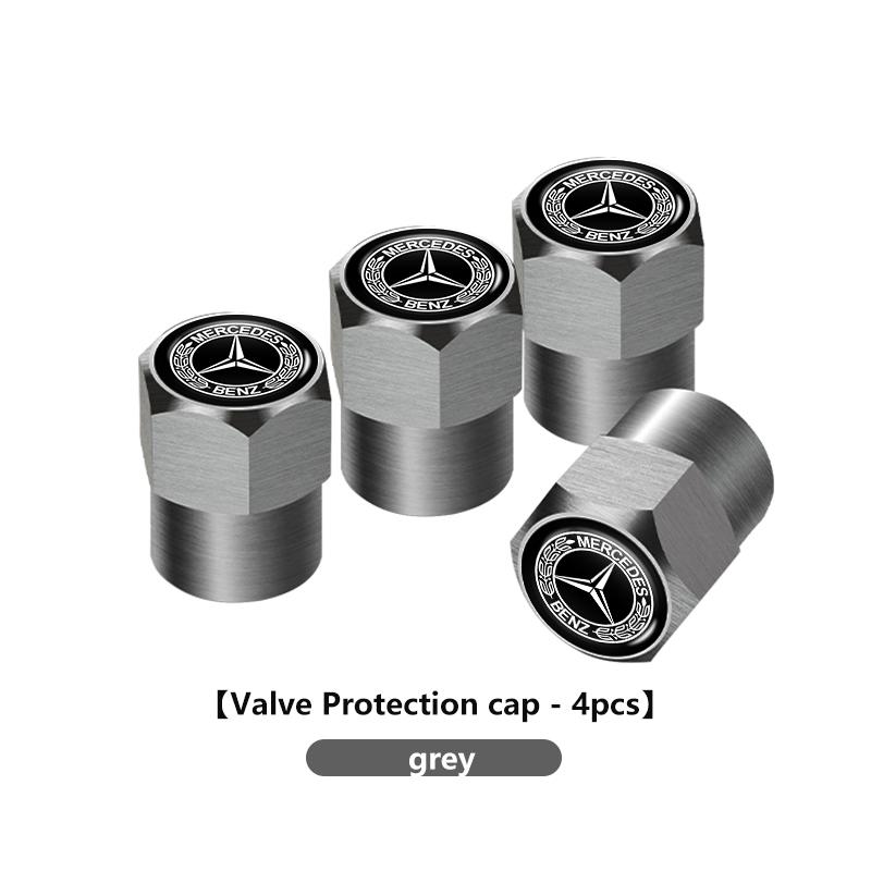 For Benz Car Aluminum Alloy Tire Valve Stem Caps Decorative Tires Dustproof Accessories AMG CLA CLS C180 C200 W204 W205
