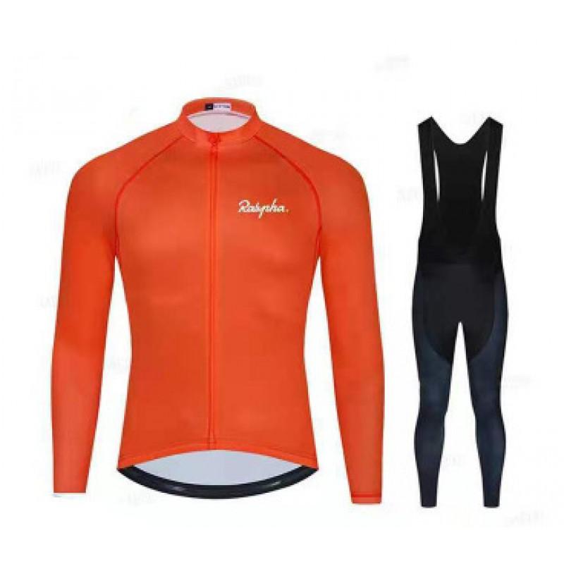 1 Unisex Fleece Cycling Long Sleeve Jersey Set Road Bike Riding Sportswear Breathable Warm Base Layer