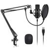YOTTO USB Microphone Condenser Microphone PC Microphone Set Microphone Stand Pop Guard with Arm Stand Recording Live Broadcast YOUTUBE Game Commentary
