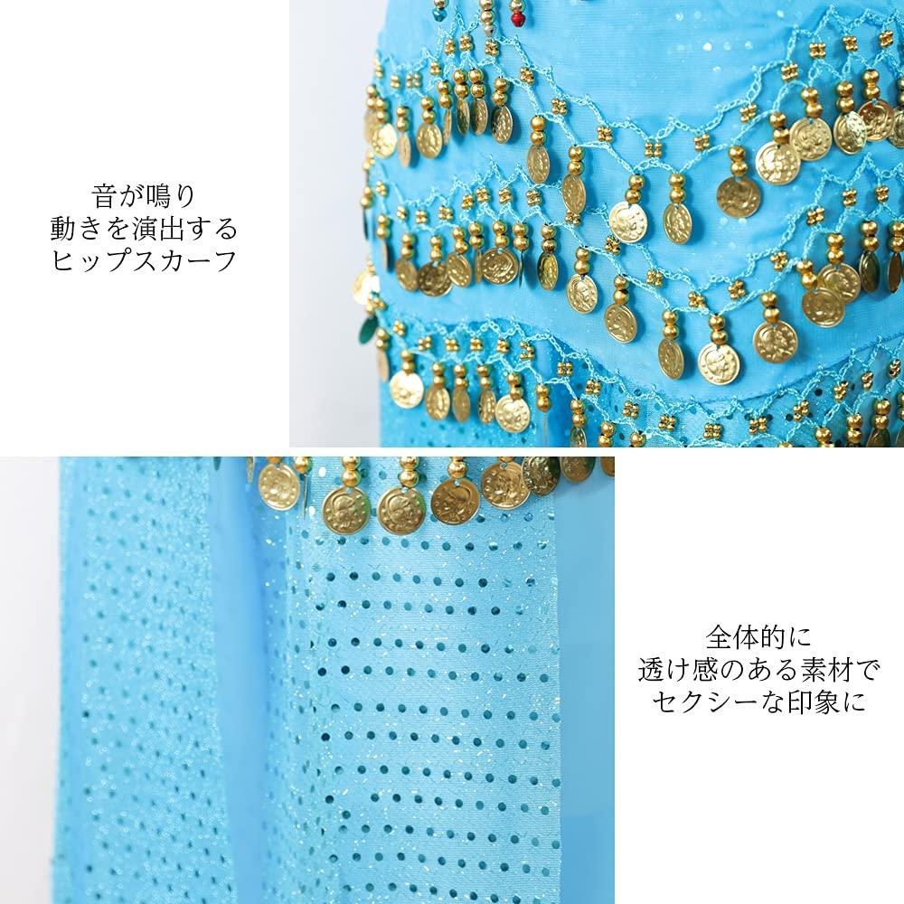 Brightlara Jasmine Arabian Belly Dance Costume for Halloween Cosplay, Plus Size (jsm-RE-M)