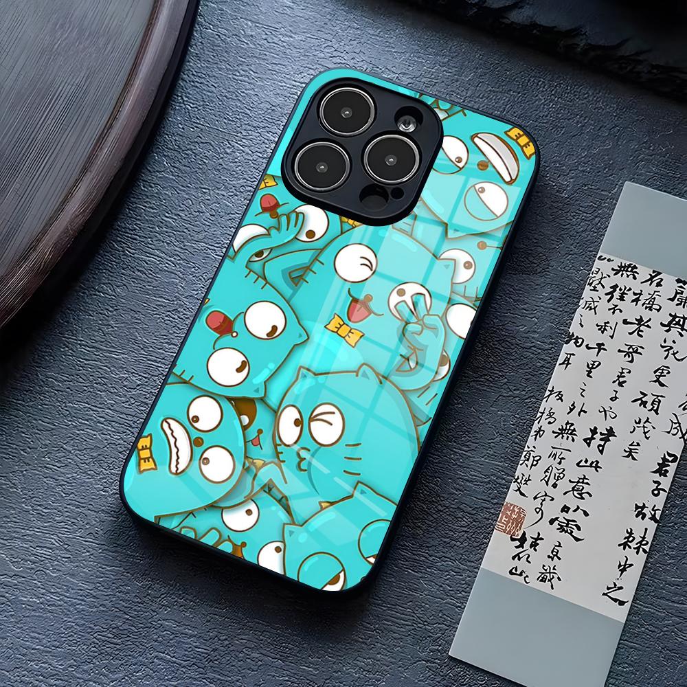 Чехол для телефона Bug Cat C-Capoo для iPhone 16 Pro Max 17 14 15 Plus 13 Mini 11 12 X XR XS 8 7 Plus SE Стеклянная крышка