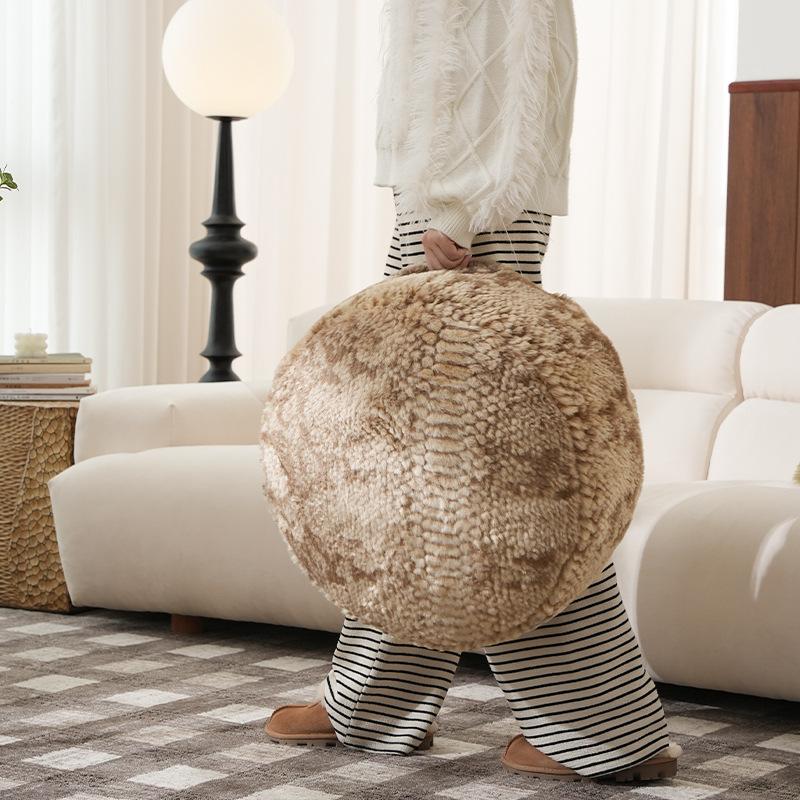 Зимний плюшевый чехол для подушки татами, домашний декор, круглый чехол для пуфа, ненабитый чехол для японского дивана-футона, чехол для подушки сиденья без наполнителя