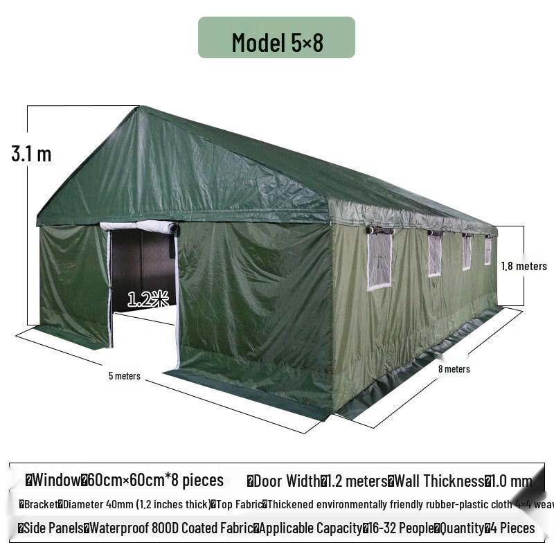 Jun Ding Camp D-Style Coated Canvas Tent