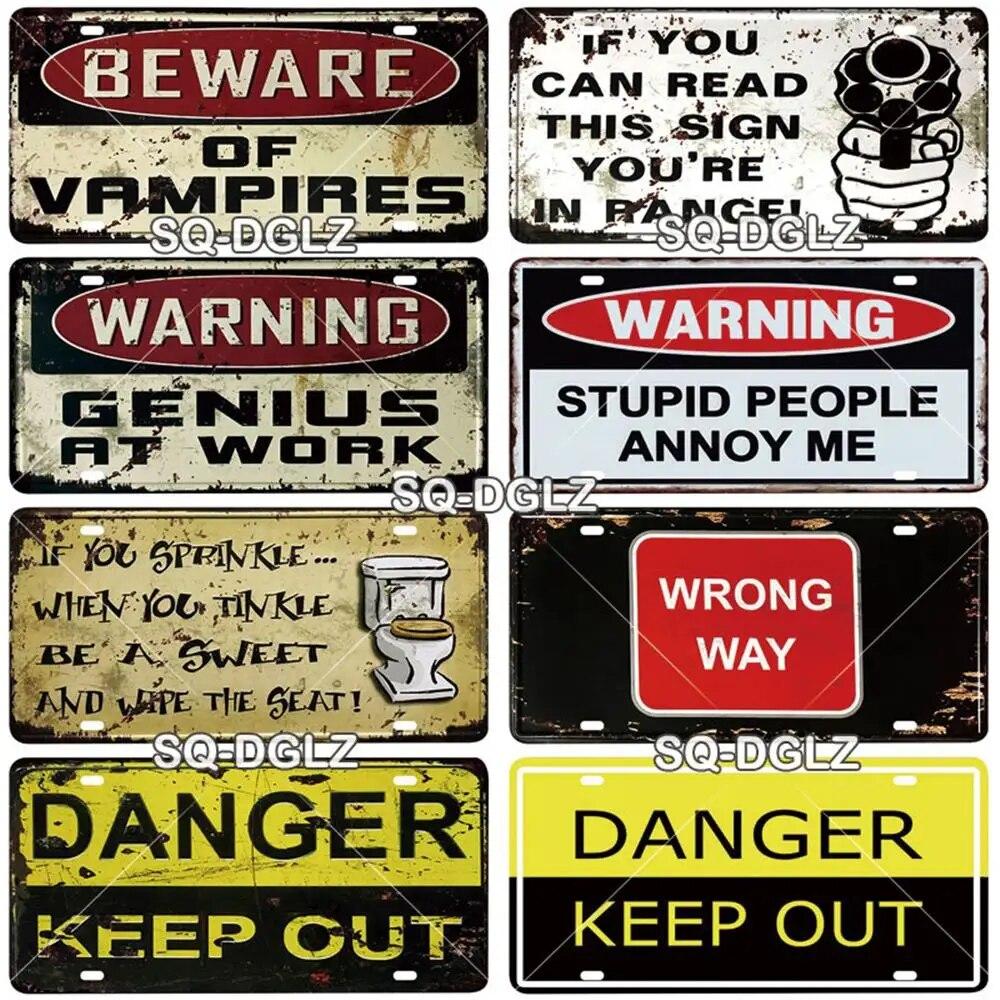 [SQ-DGLZ] Предупреждающий Человек Пещера Номерной Знак Оловянная Вывеска Магазин Бар Настенное Украшение Металлическая Вывеска Домашний Декор Живопись Таблички Художественный Плакат