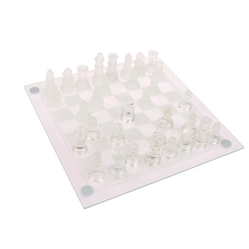 1Set Craft Glass Chess Set Acrylic Chess Board Anti-Broken Chess Game