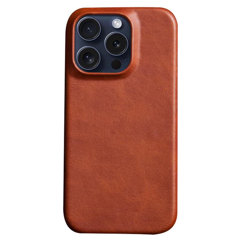 For iPhone 16 Pro Max Case Calf Texture PU Leather Coated PC Phone Cover