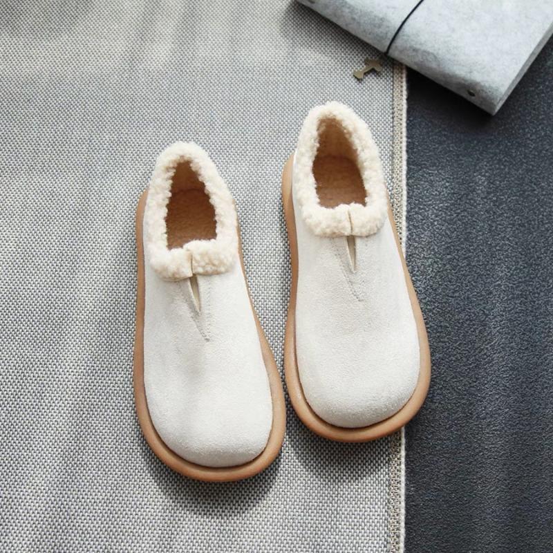Платформа мех замша женские туфли на плоской подошве мокасины теплые плюшевые хлопковые туфли брендовая повседневная обувь женская зимняя удобная нескользящая обувь 2024 года