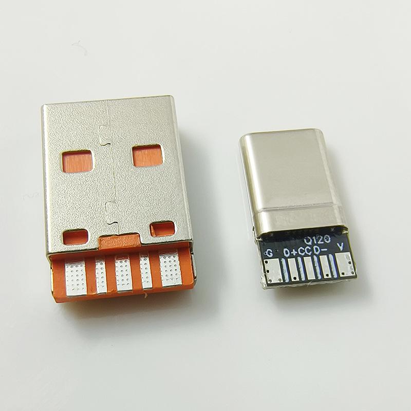 120 Вт USB Type-C Папа: 5-контактная паяльная площадка для быстрой зарядки, совместима с OPPO, Xiaomi, VIVO, Huawei