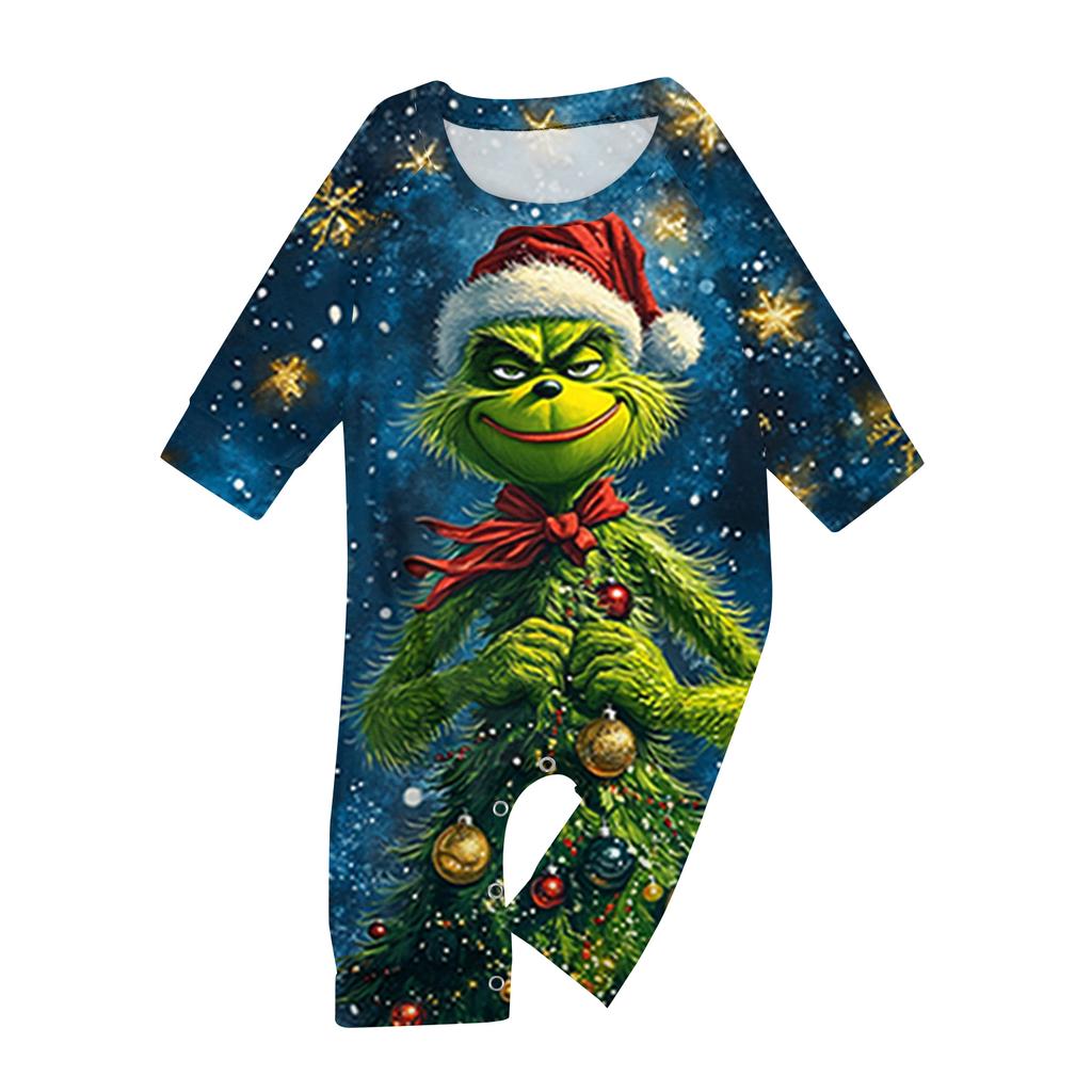 Christmas Print Family Outfit Long Sleeve Top + Pants Set Family Outfit