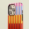Colourful Stripes Phone Case for iPhone 16 15 14 13 12 11 Pro Max Plus Luxury Magnetic Double-layer Back Cover