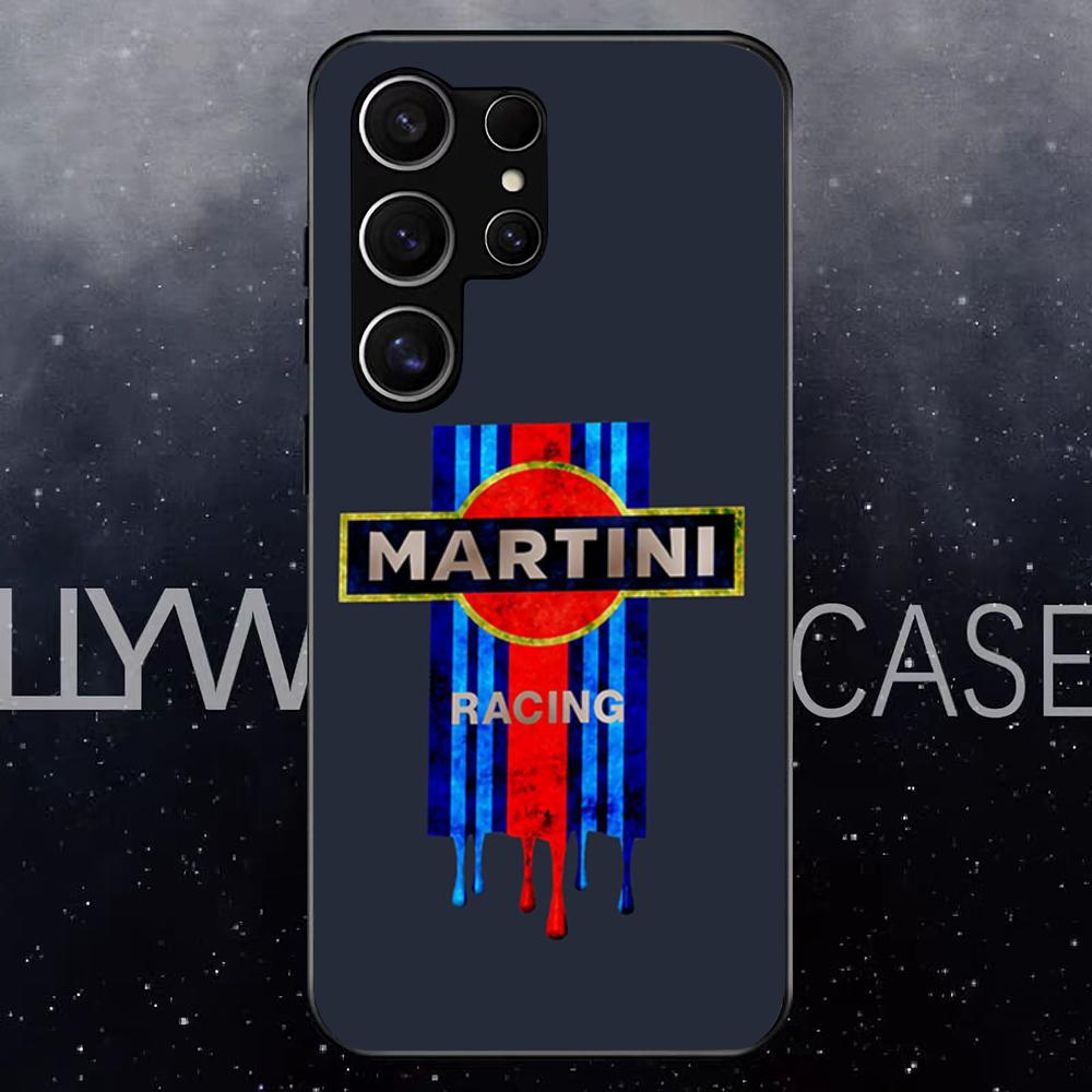 Чехол для телефона Racing M-Martini-ES для Samsung S25 Edge Ultra S23 S22 S21 S20 Ultra Plus S24 Fe A54 A53 A25 Стеклянная крышка