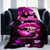 1PC Custom Name Lips Art blanket versatile,all-season throw suitable for the living room,bedroom,camping,travel,and gift