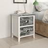 VidaXL Bedside Table Grey and White 38x28x45 Cm Paulownia Wood