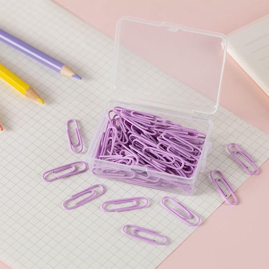50pcs Paper Clips Small Cute Paper Clips Portable Office School Paper Clips for Scrapbook Decoration Violet