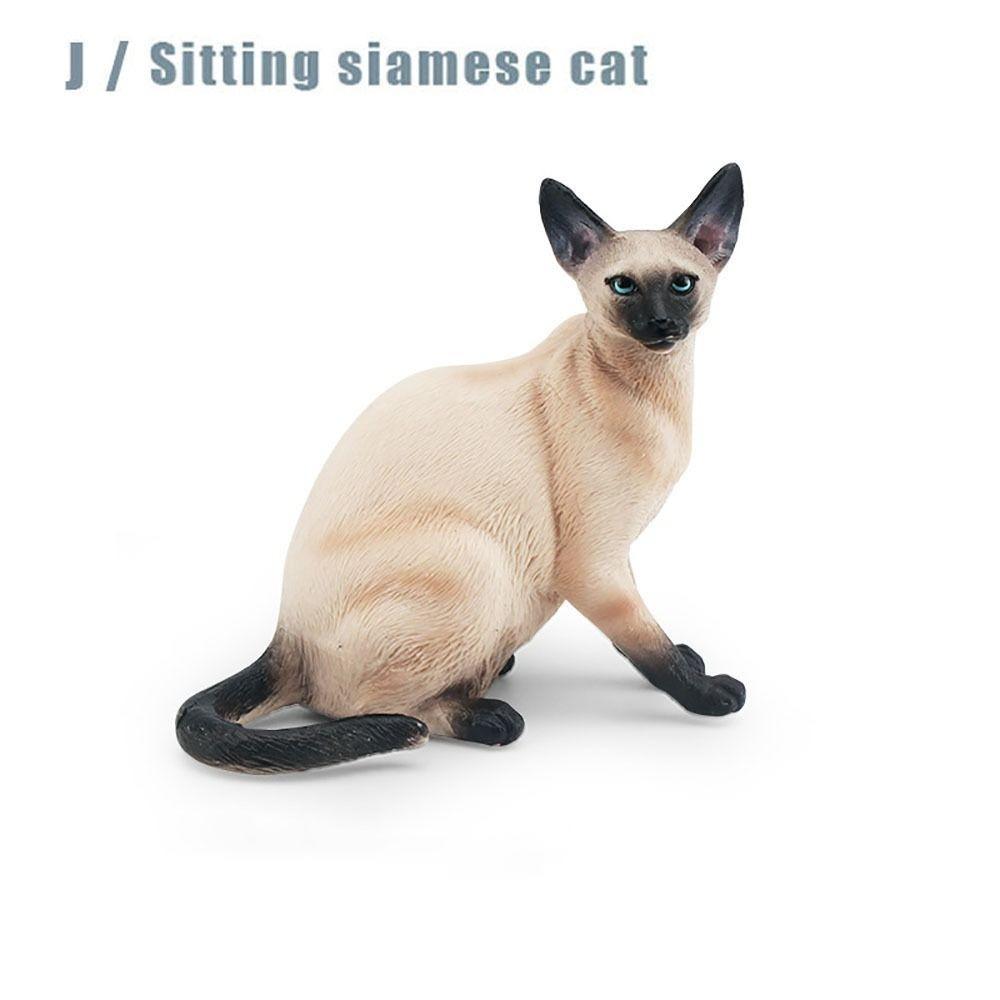 ПВХ Модель кошки Сиамская Регдолл Персидская кошка Реалистичные фигурки питомцев Статуэтка кошки Украшение для рабочего стола