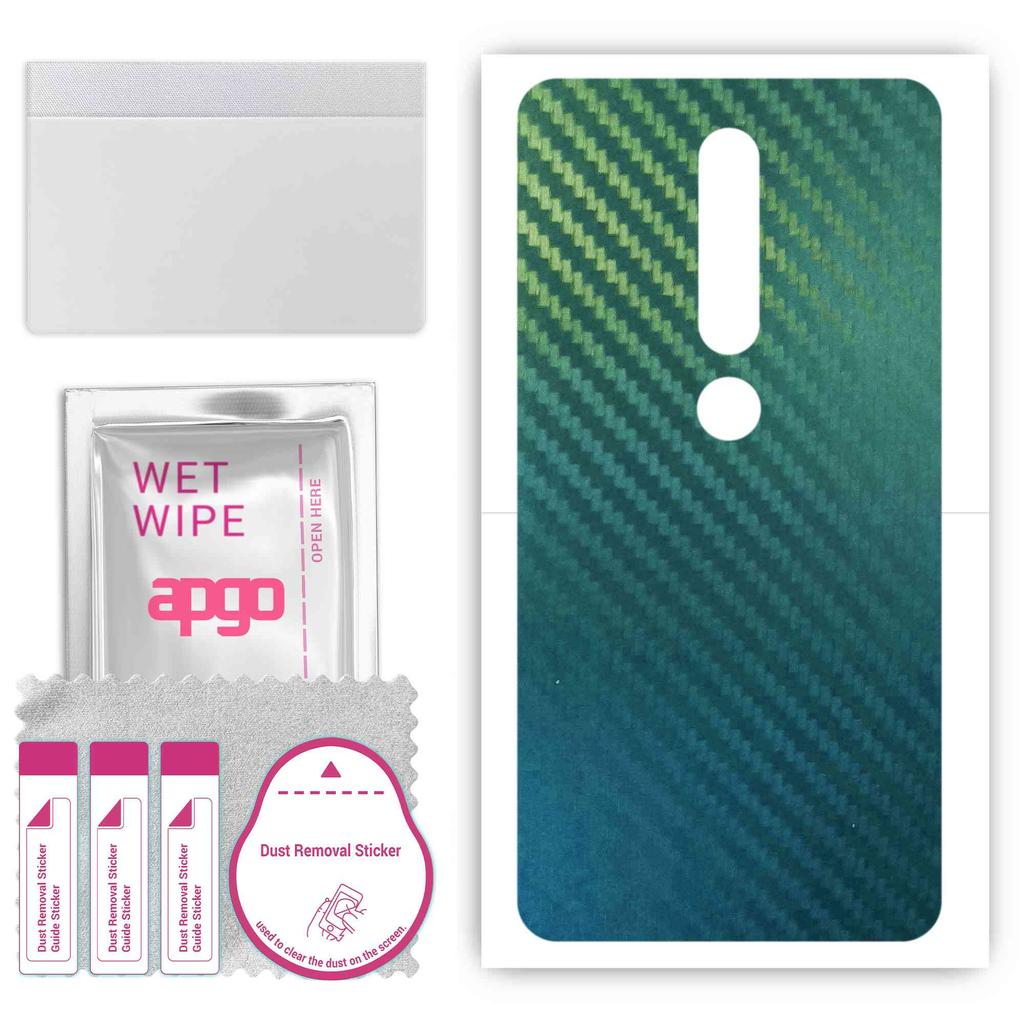 apgo Защитная наклейка на заднюю панель, совместимая с Nokia 6.1, пленка, фольга, винил - Pattern Carbon Chameleon CAKA1