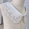 Lace Up Shawl Fake Collar Imitation Pearl Shirt Collar Accessory  Women