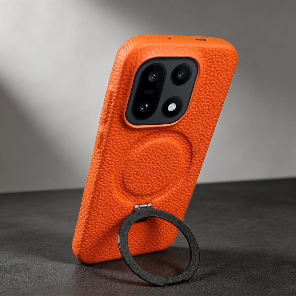 For Magsafe Bracket Ring Genuine Leather Case For OnePlus 15 15R 13S 13T 13R 13 Ace 6 6T 5 Pro Nord CE5 Back Cover Phone Case