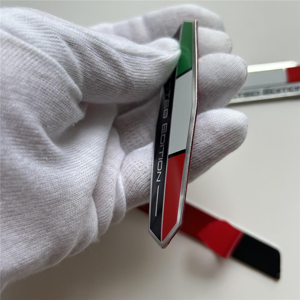 Limited Edition Italy National flag Aluminium Adhesive Emblem Rear Trunk Badge Fender Sticker Body Decal car emblem