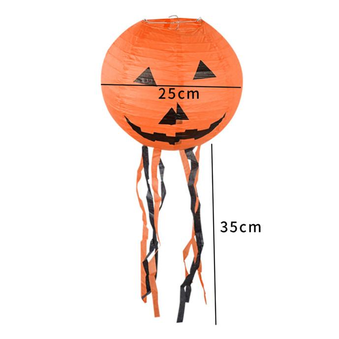 Halloween Led Light Paper Lantern Spider Ghost Pumpkin Bat Pendant Ornament Halloween Party Outdoor Decoration AVE