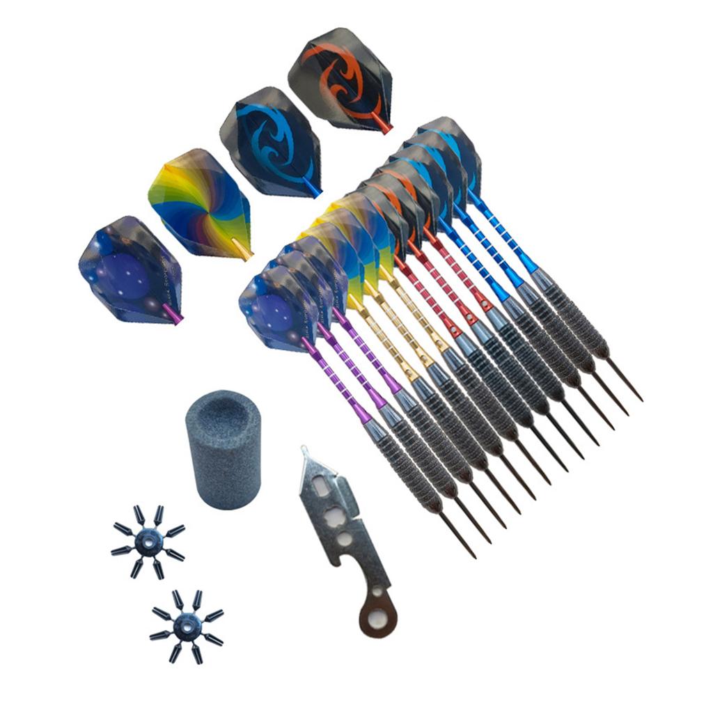 12 Pieces 22g Hard Steel Tip Iron Barrels Aluminum Shaft PET Flight Hard Darts Safe Hard Darts Profession Safe Darts Set
