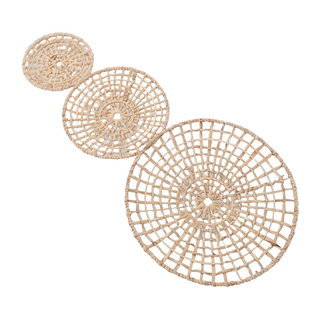 Wall Basket Decor 50cm 35cm 25cm Diameter 3D Design Handmade Round Rattan Woven Wall Ornament for